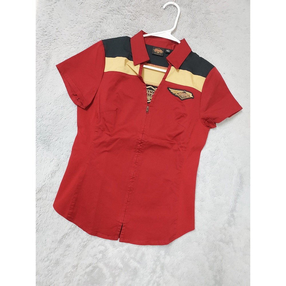 NEW Harley Davidson Shirt Womens Small 120th Anniversary Edition Zip Maroon S